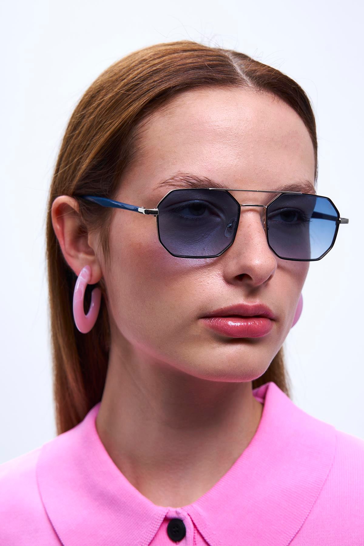 Viva Silver Black Blue Degrade Güneş Gözlüğü