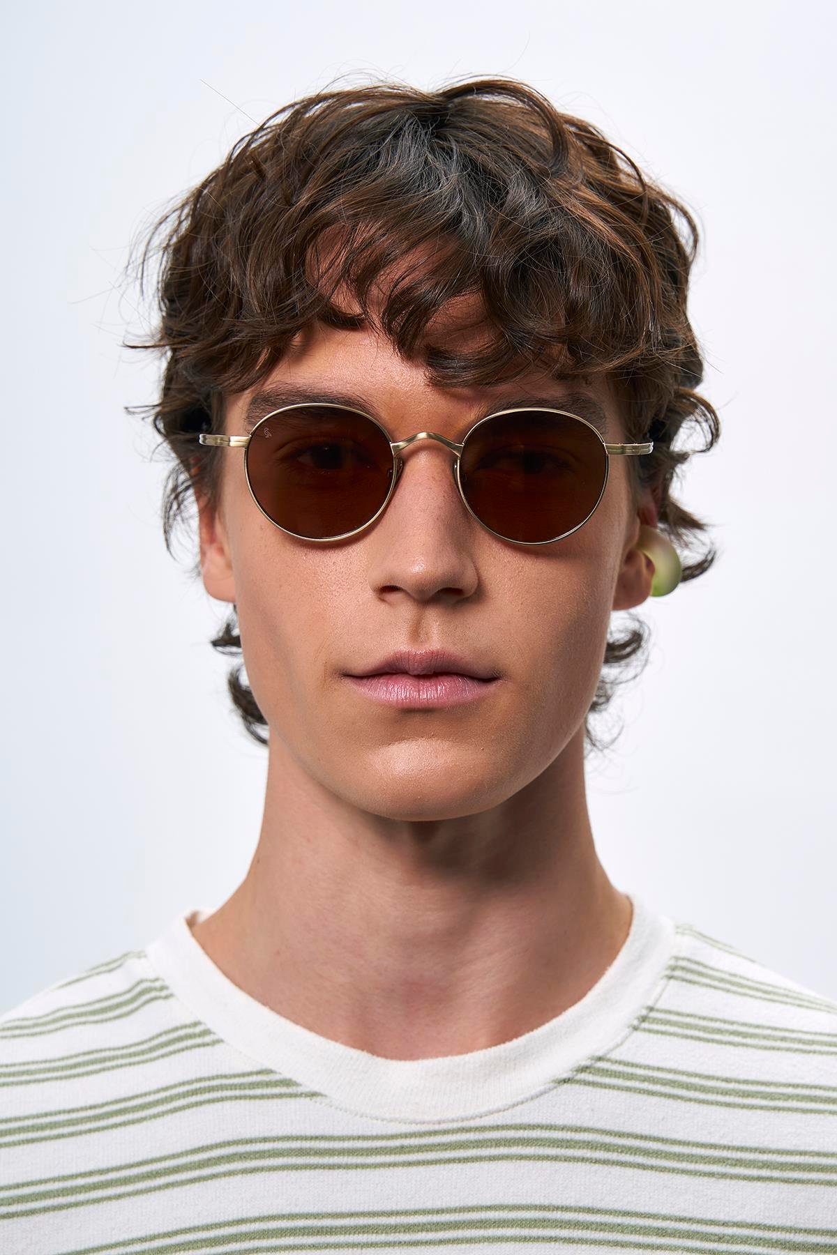 Wesley Gold Brown Erkek Güneş Gözlüğü