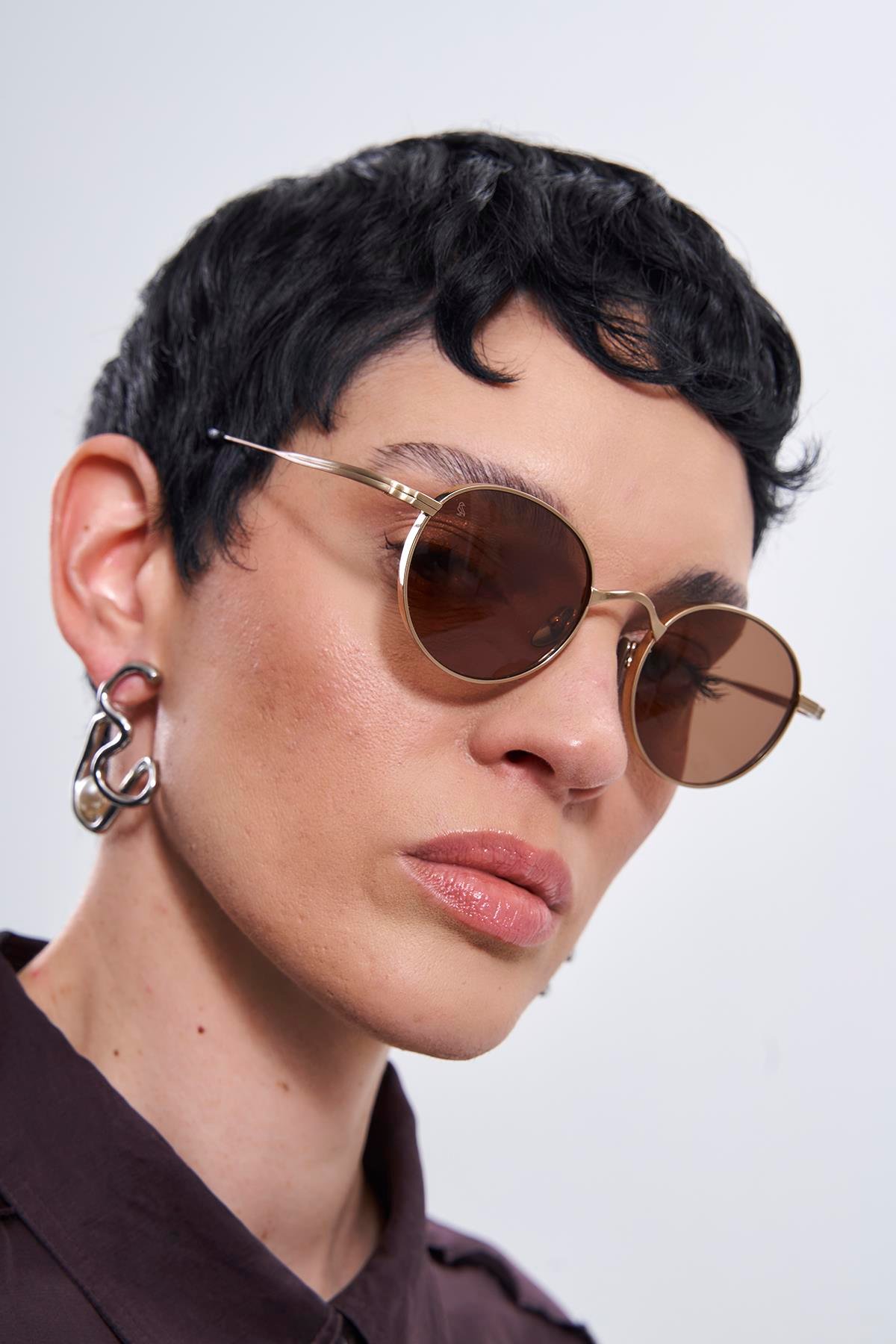 Wesley Gold Brown Güneş Gözlüğü