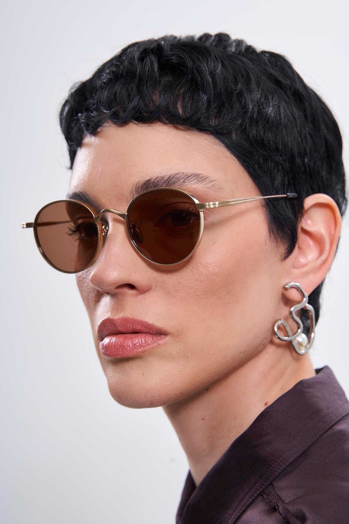 Wesley Gold Brown Güneş Gözlüğü