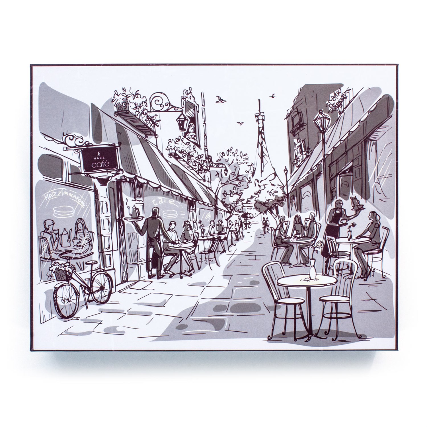 Paris Cafe Kutuda 24'lü Makaron Vanilya- Frambuaz-Muz-Çikolata)