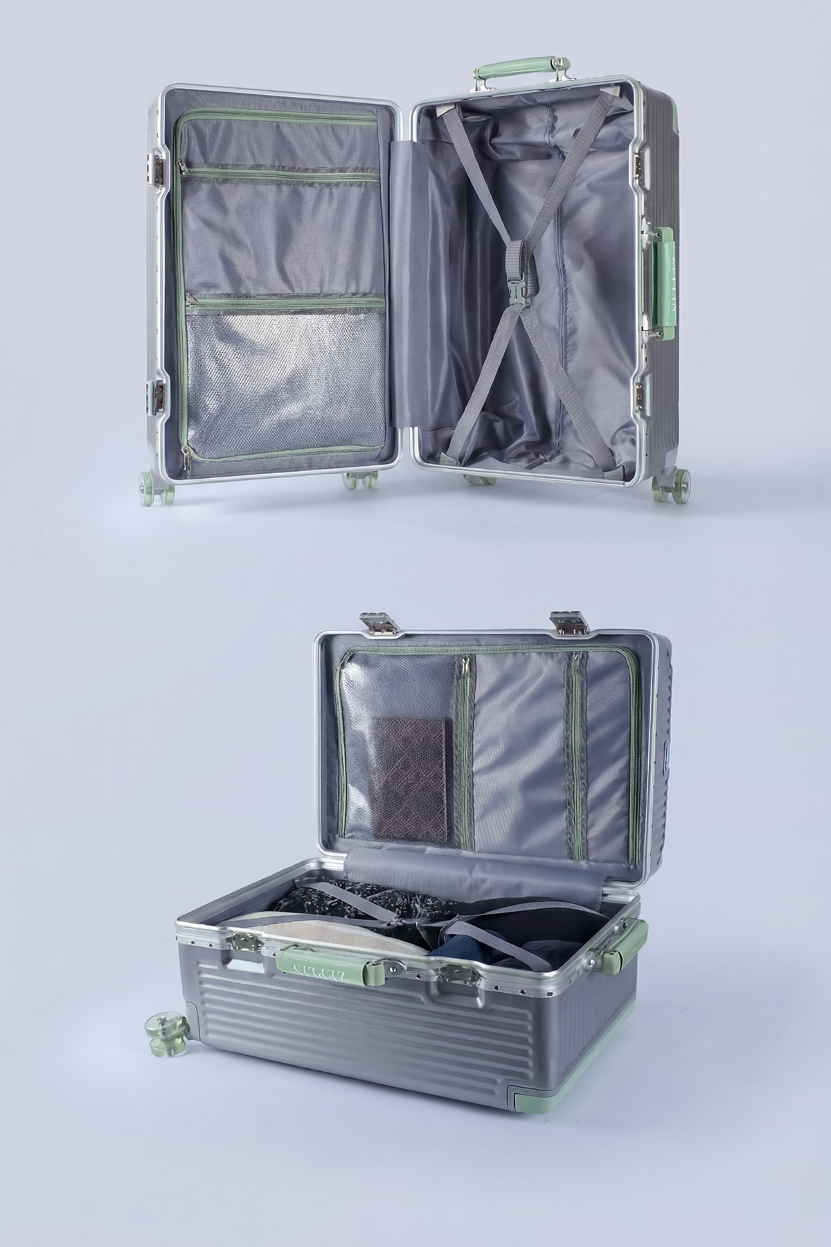 Zeplin Boxy PC Policarbon Orta Boy Valiz Silver-Yeşil