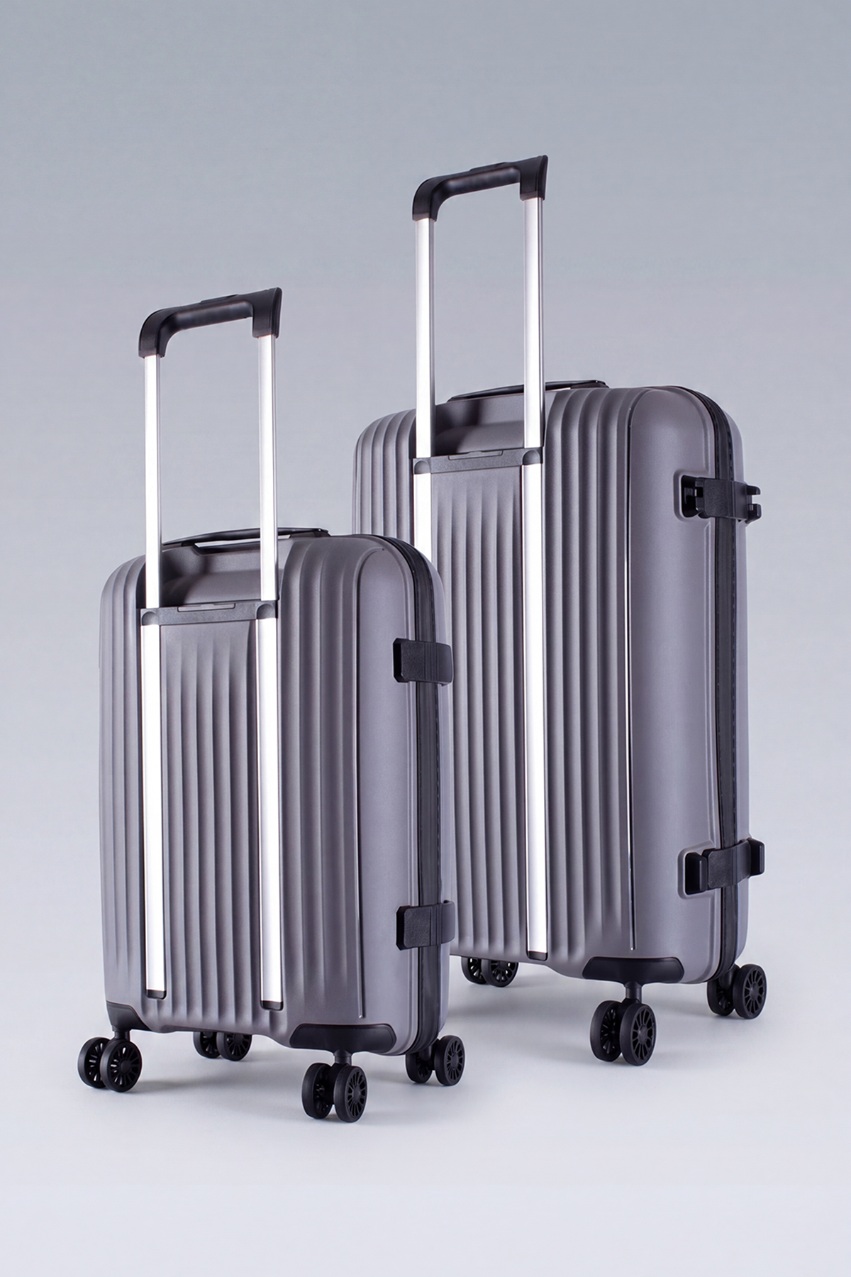 Zeplin Liva PP Polipropilen Ultra Light 2'li Valiz Seti (Kabin ve Orta) Gri