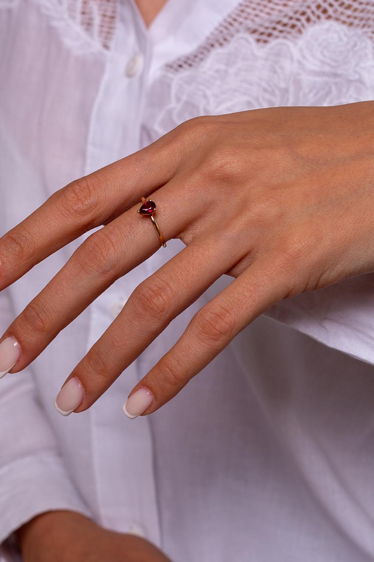 Drop Ruby Ring