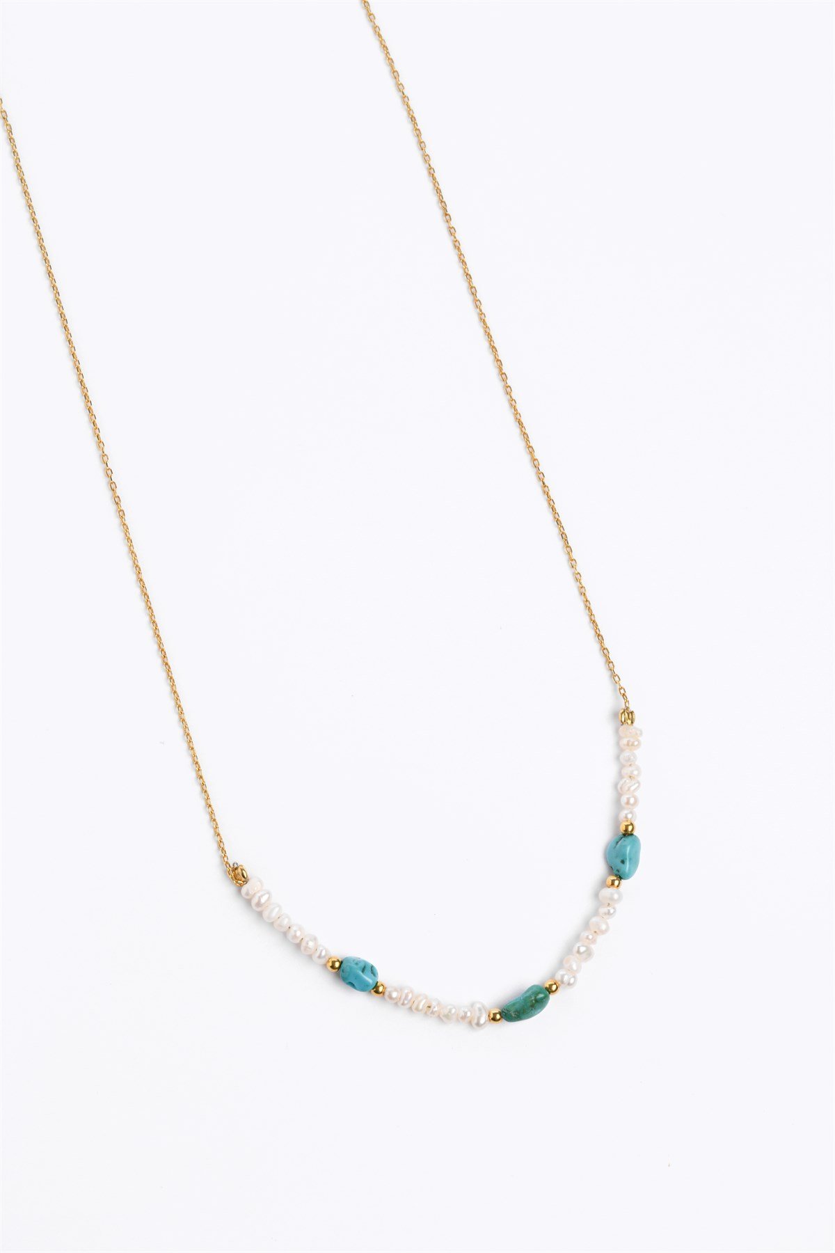 İnci Firuze Altın Kolye