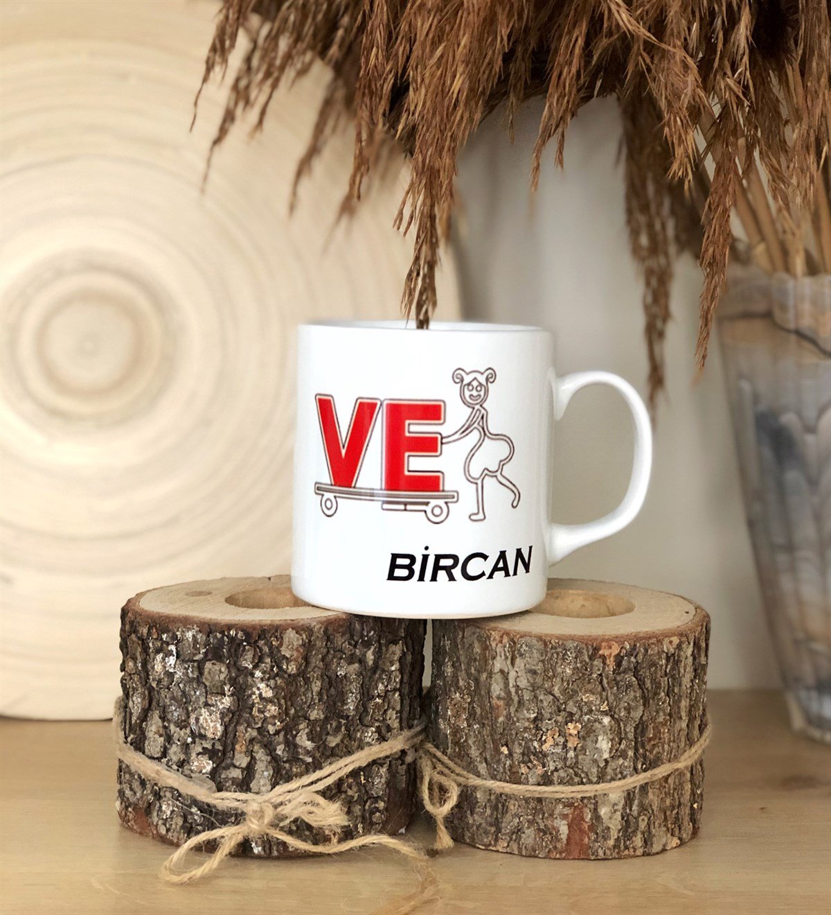  Kişiye Özel Love Tasarımlı 2'li Kupa BardakGiftmodaGMK6198