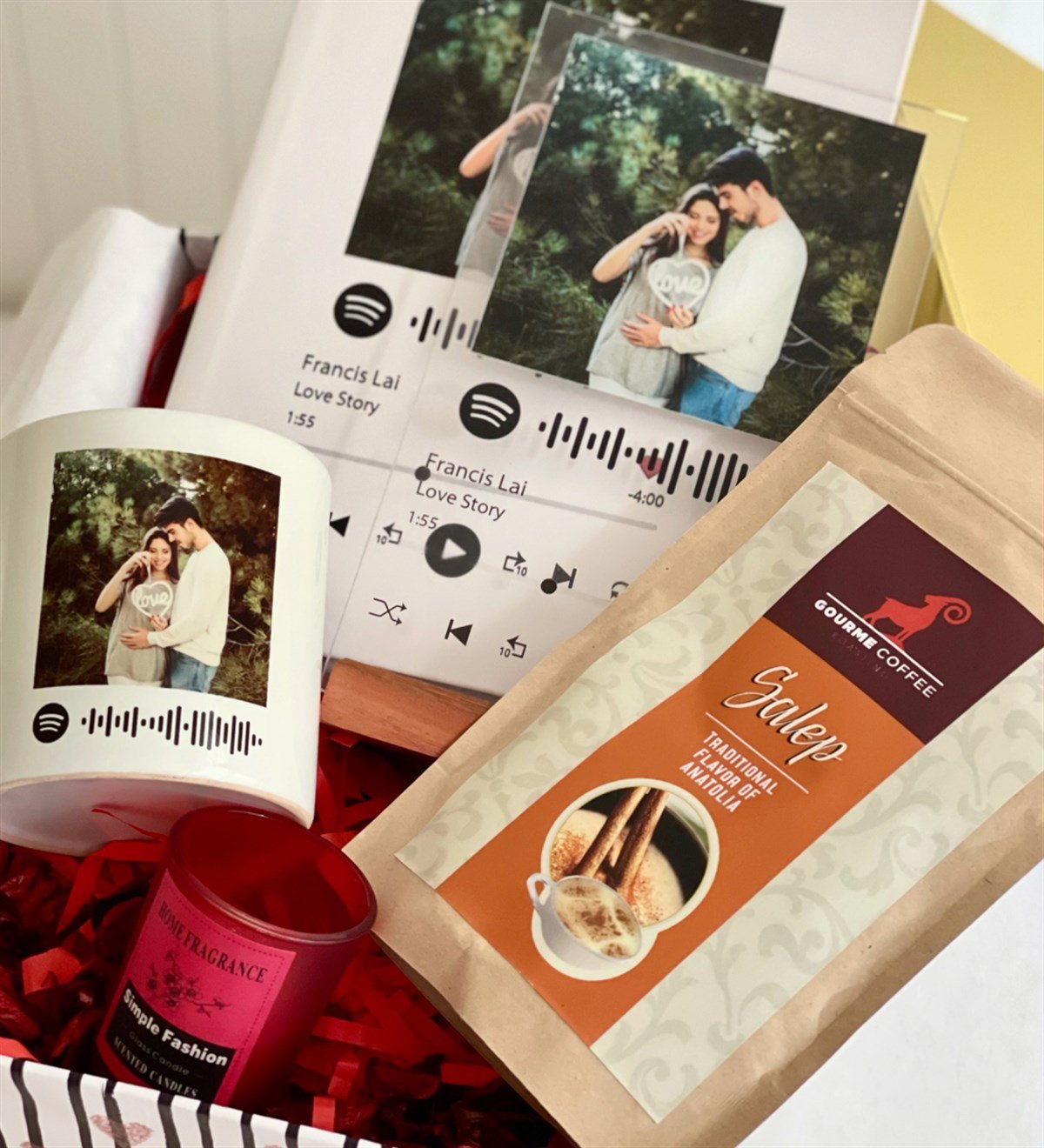 Özelleştirelebilir Spotify Sahlepli Sevgiliye Hediye SetiGiftmodaGmhs100232