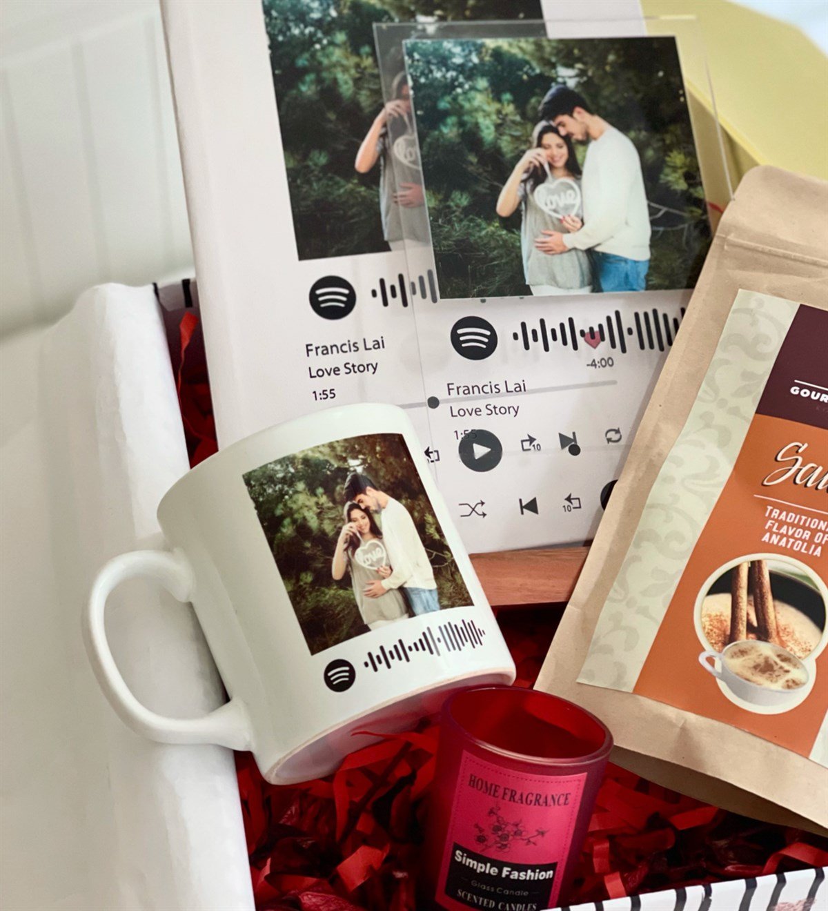  Özelleştirelebilir Spotify Sahlepli Sevgiliye Hediye SetiGiftmodaGmhs100232