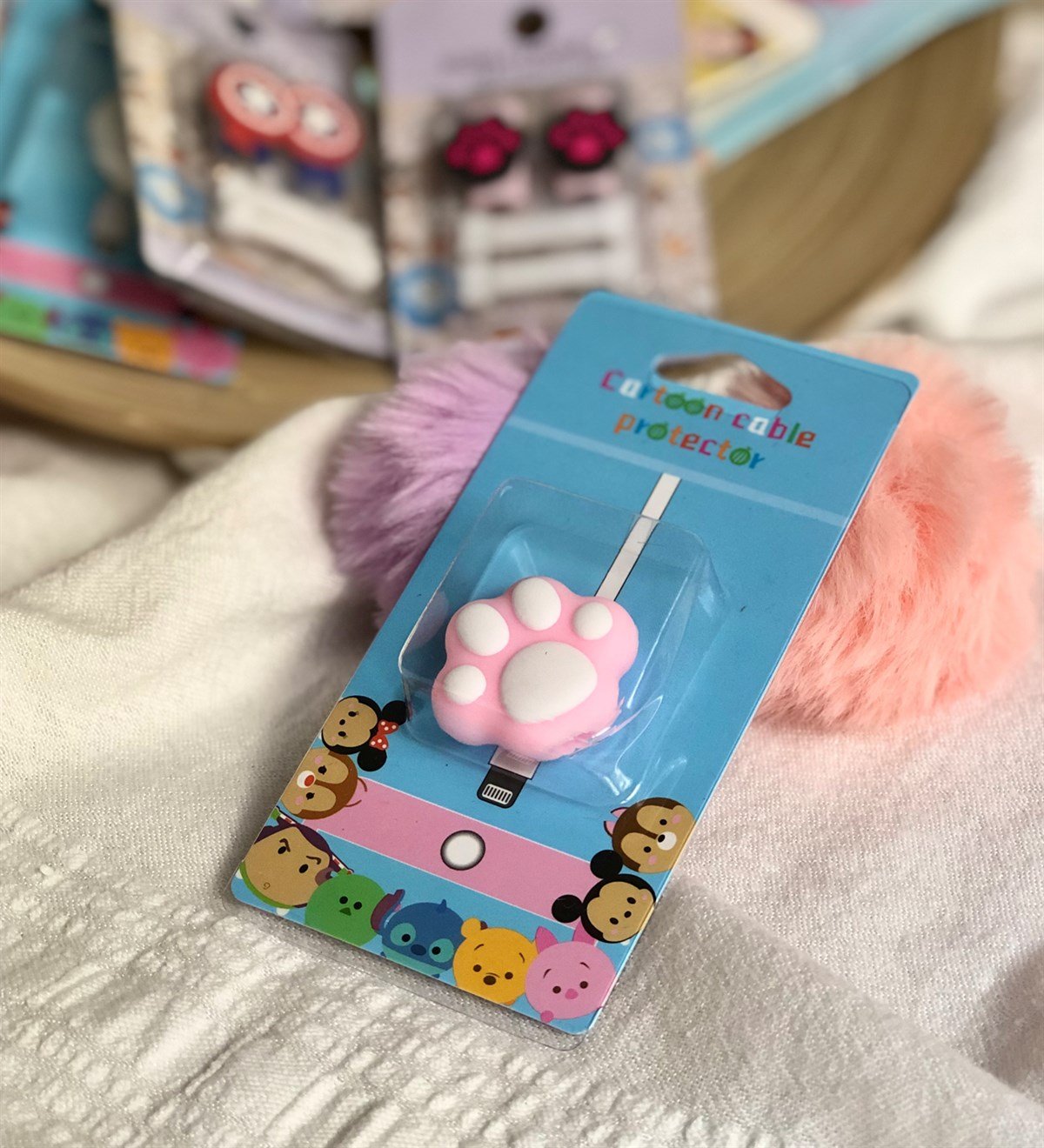 Açık Pembe Pati Kablo KoruyucuGiftmodaGm-4073-Açık-Pembe