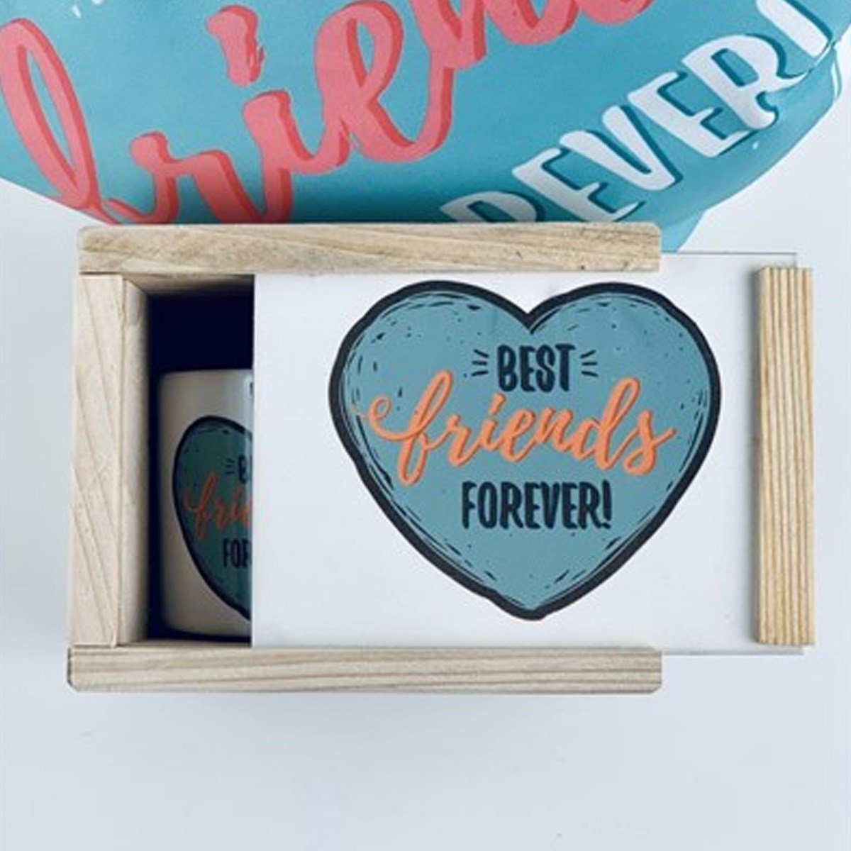 Ahşap Kutusunda Best Friends Tasarım Kupa BardakMarkasızGM10105