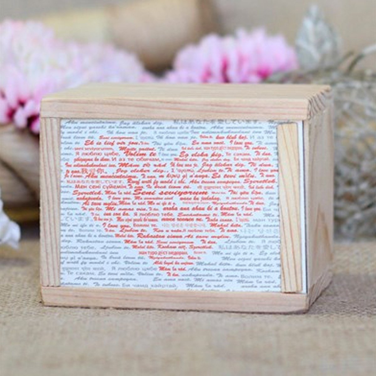 Ahşap Kutusunda Her Dilde Seni Seviyorum Kupa BardakMarkasızGM00006