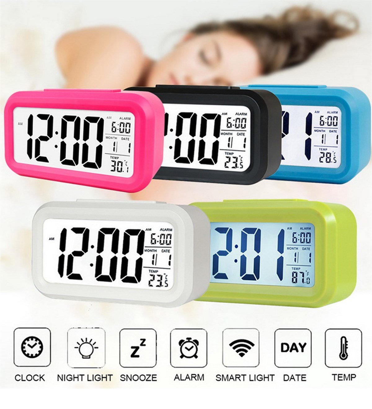 Alarmlı Dijital Masa Saati GiftmodaGM-1100