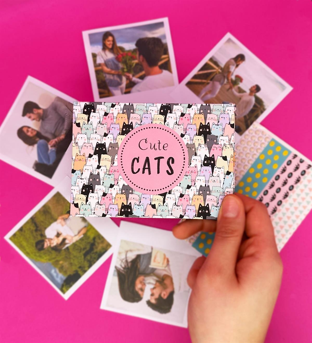 Kişiye Özel 6 Fotoğraflı Sevimli Kedi Mini AlbümgiftmodaGmd100659