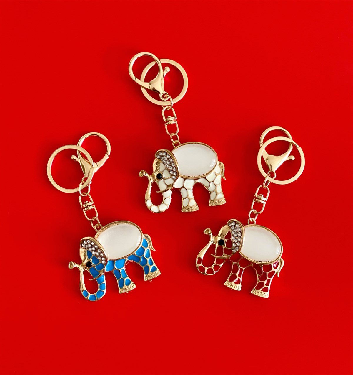 Fil Figürlü Taşlı AnahtarlıkgiftmodaGman100001