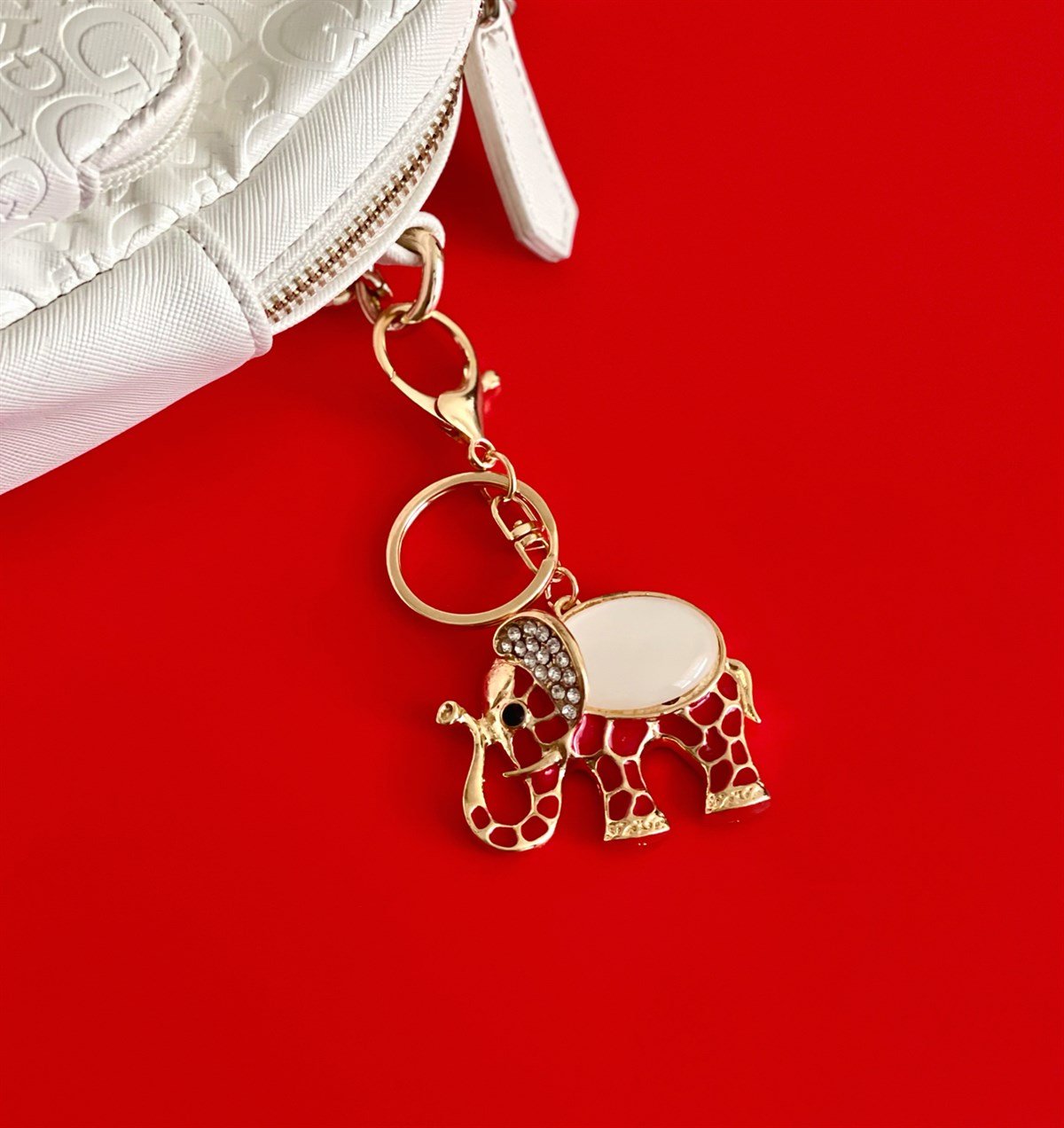 Fil Figürlü Taşlı AnahtarlıkgiftmodaGman100001