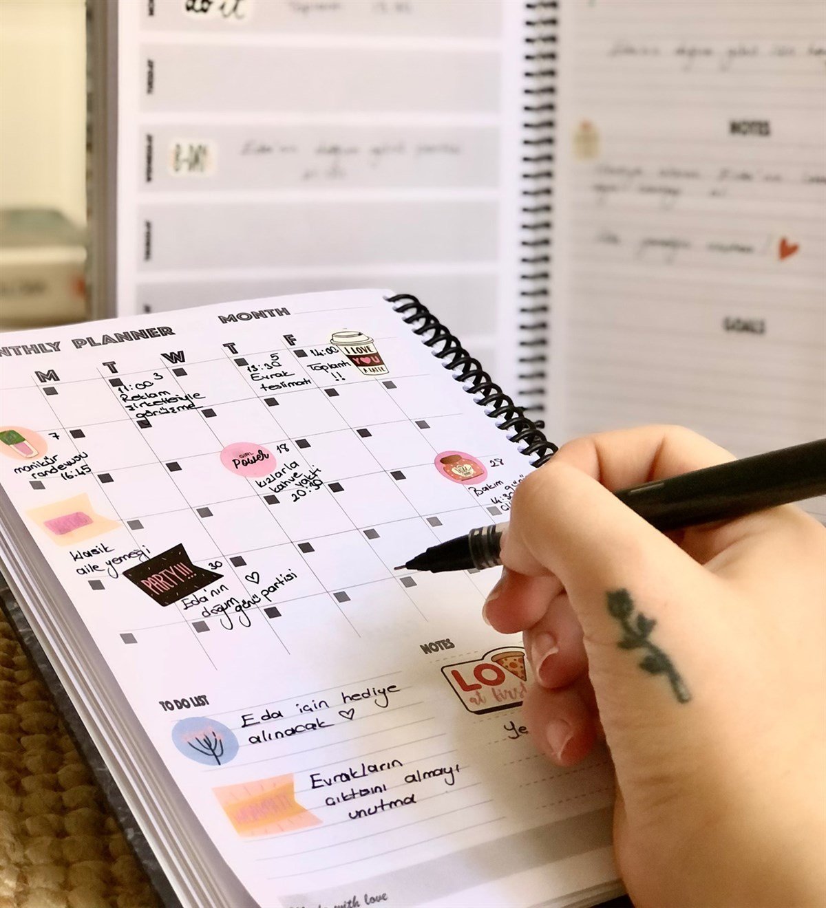 Baykuş Tarihsiz Haftalık PlanlayıcıGiftmodaGmp-020