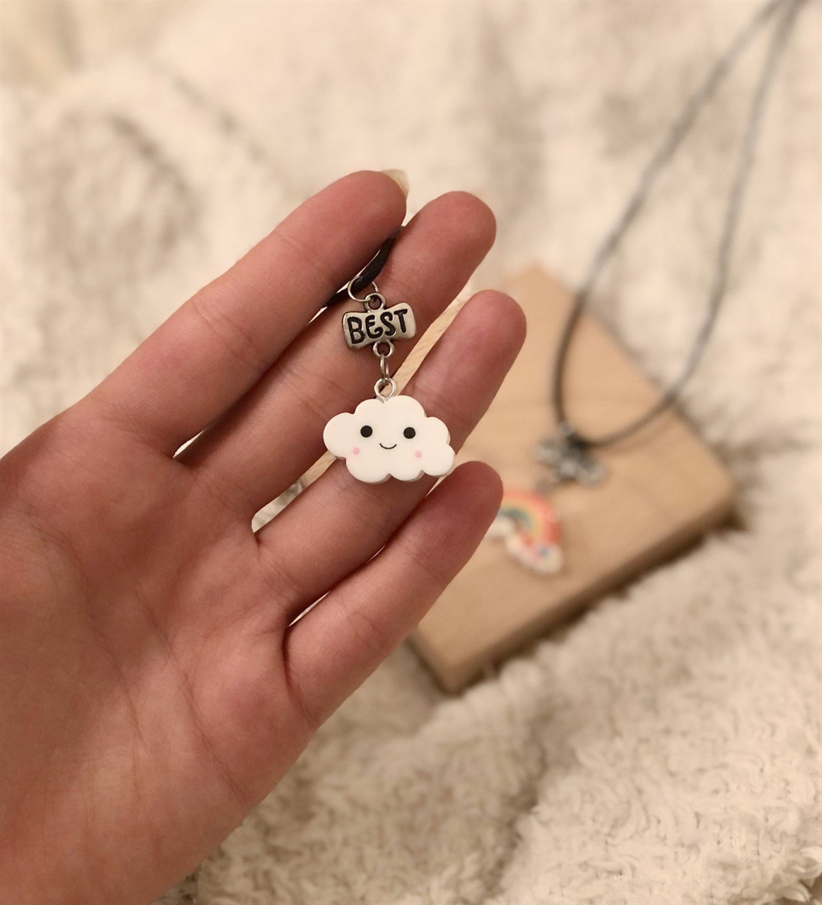 Best Friends Ay Ve Gökkuşağ KolyeGiftmodaGmky100001