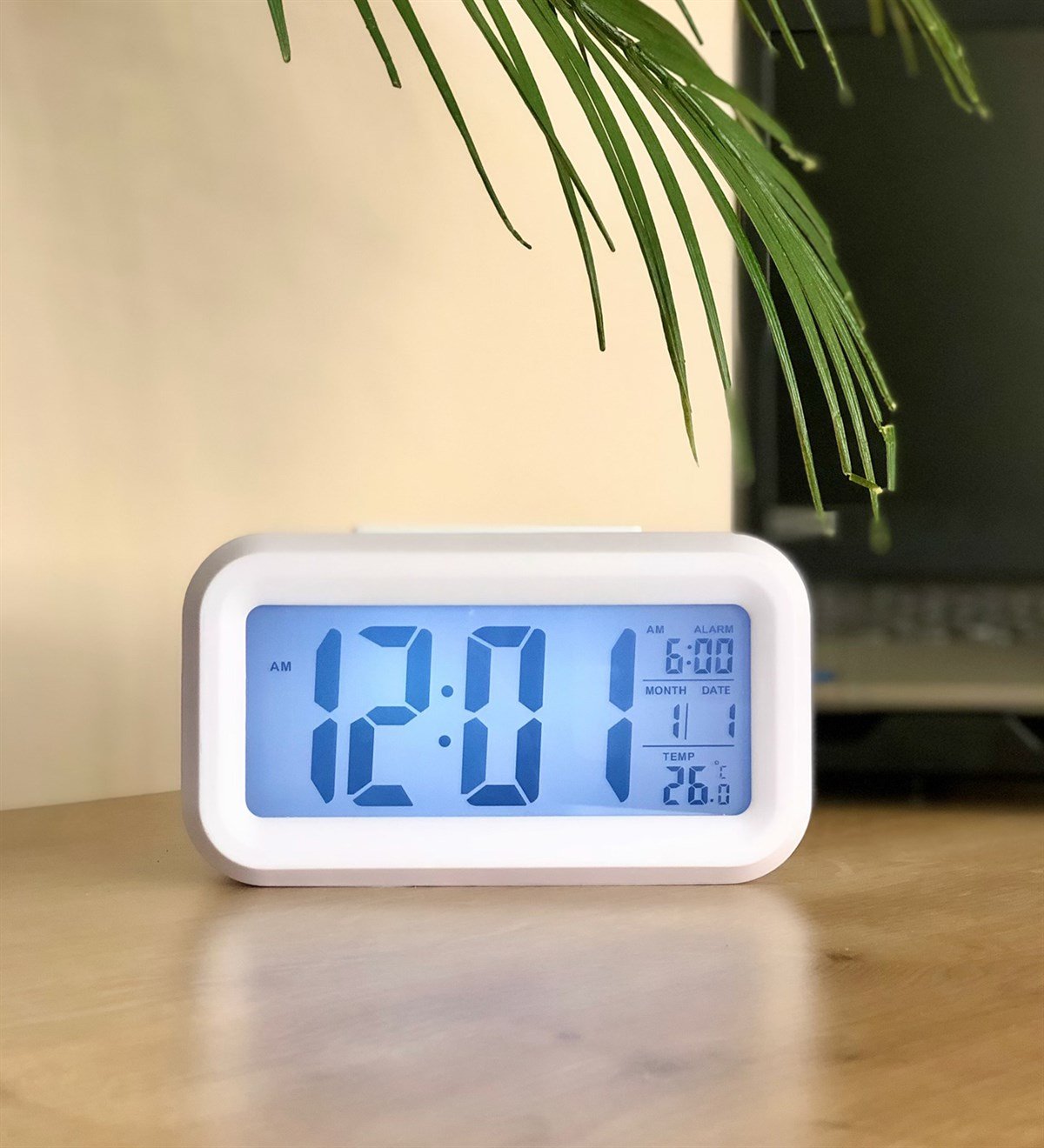 Beyaz Alarmlı Dijital Masa SaatiGiftmodaGM-1100-Beyaz