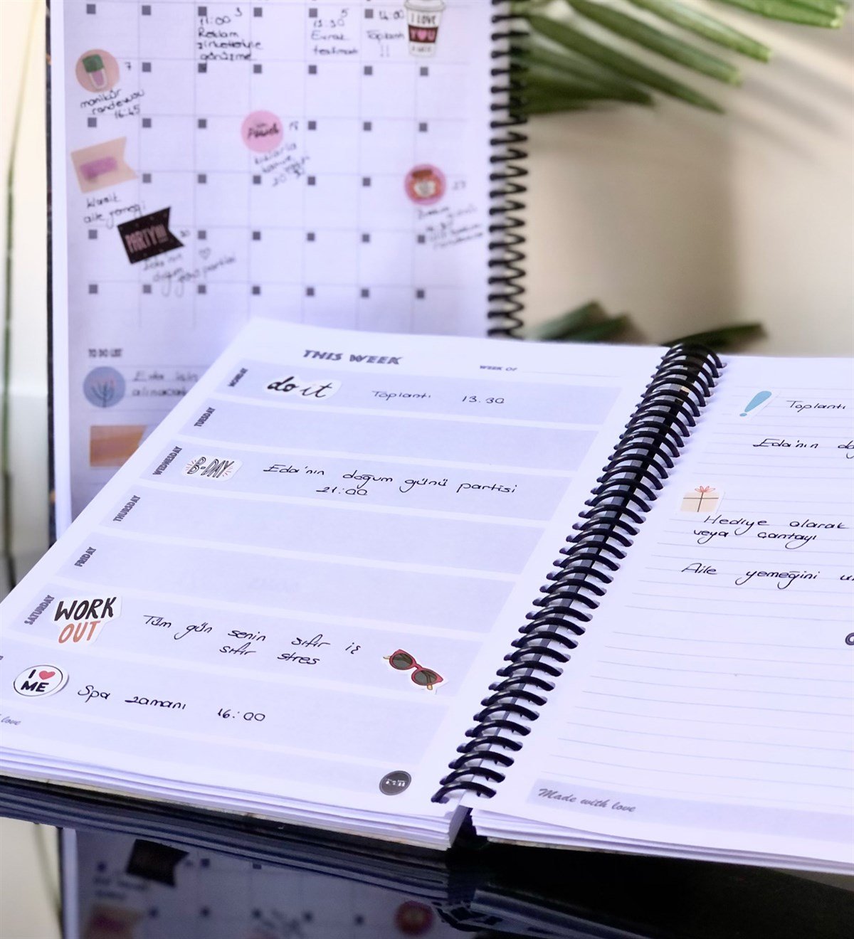 Beyaz Mermer Tarihsiz Haftalık PlanlayıcıGiftmodaGmp-0010