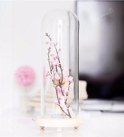Cam Fanus İçinde Pembe Elbiseli Kız Biblosu 32 cm
