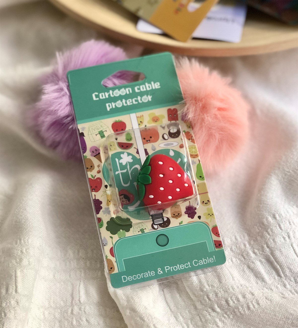 Çilek Kablo KoruyucuGiftmodaGm-4073-Çilek