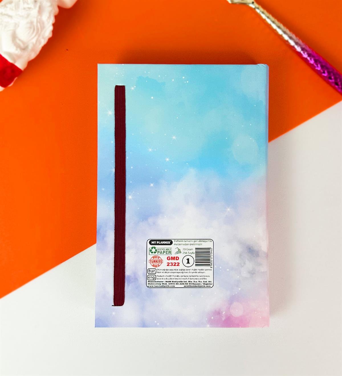 Gökyüzü Tasarımlı Kalın Kitap Görünümlü Defter Ve Bez Çanta SetgiftmodaGmhs101817