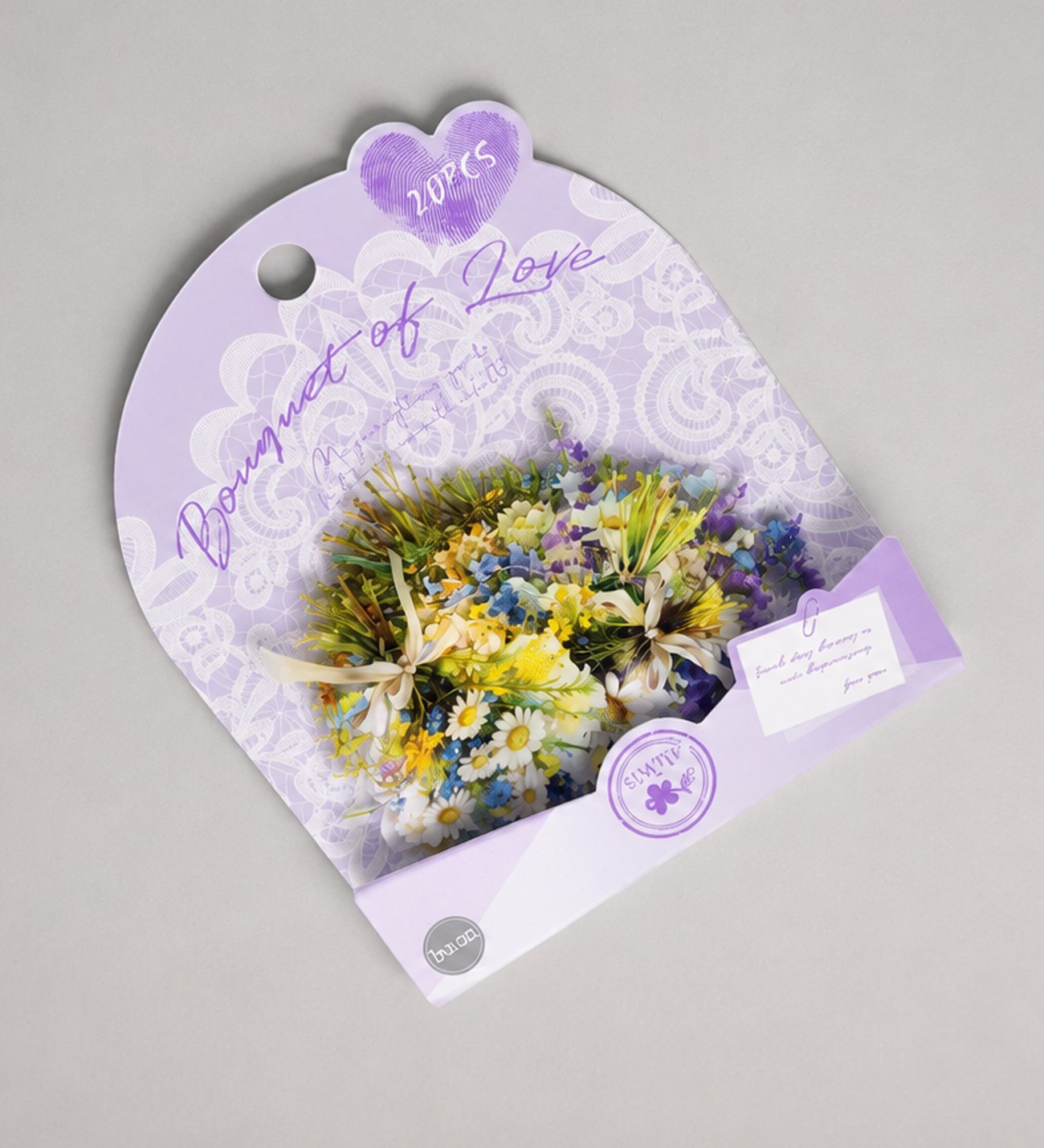 Çiçek Desenli 6 model 20 li Şeffaf StickergiftmodaBM-2109