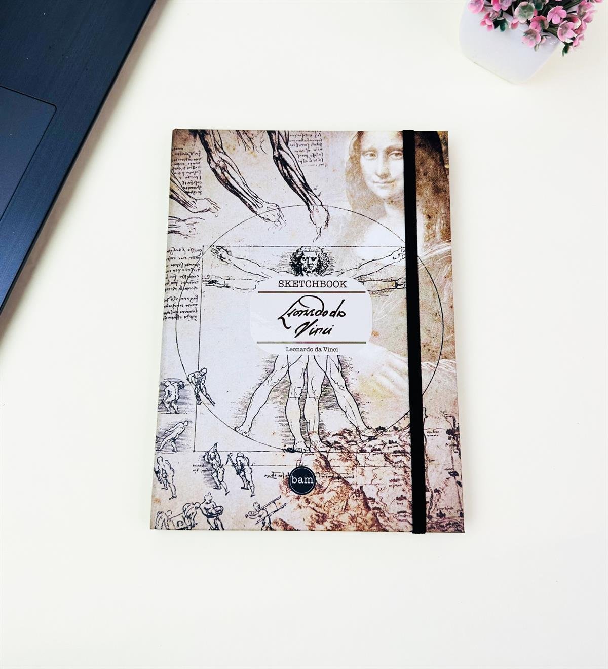 21x14Cm Sketch Book - Eskiz Defteri - Siyah Sayfa - 120 Gr - 56 YaprakgiftmodaBam-3003-2-Da-Vinci