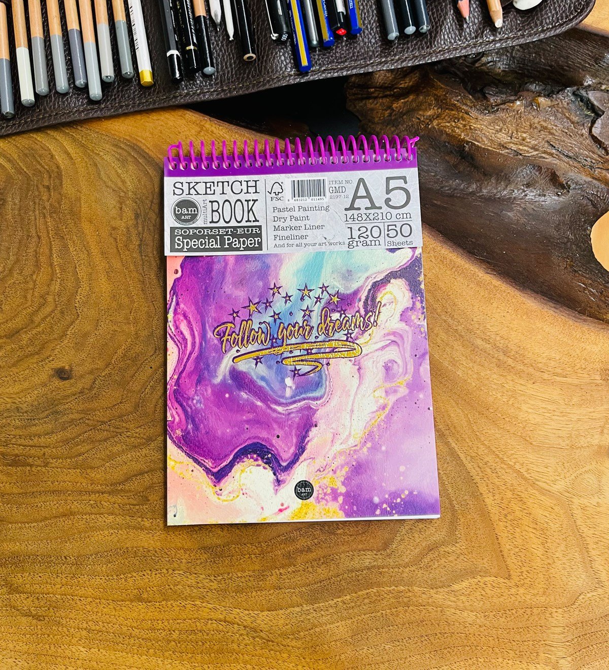 A5 Skecth Book - Eskiz Defteri - Spiralli Tutuş / Grenli Sert Tasarım KapakgiftmodaGmd100280-Hayaller