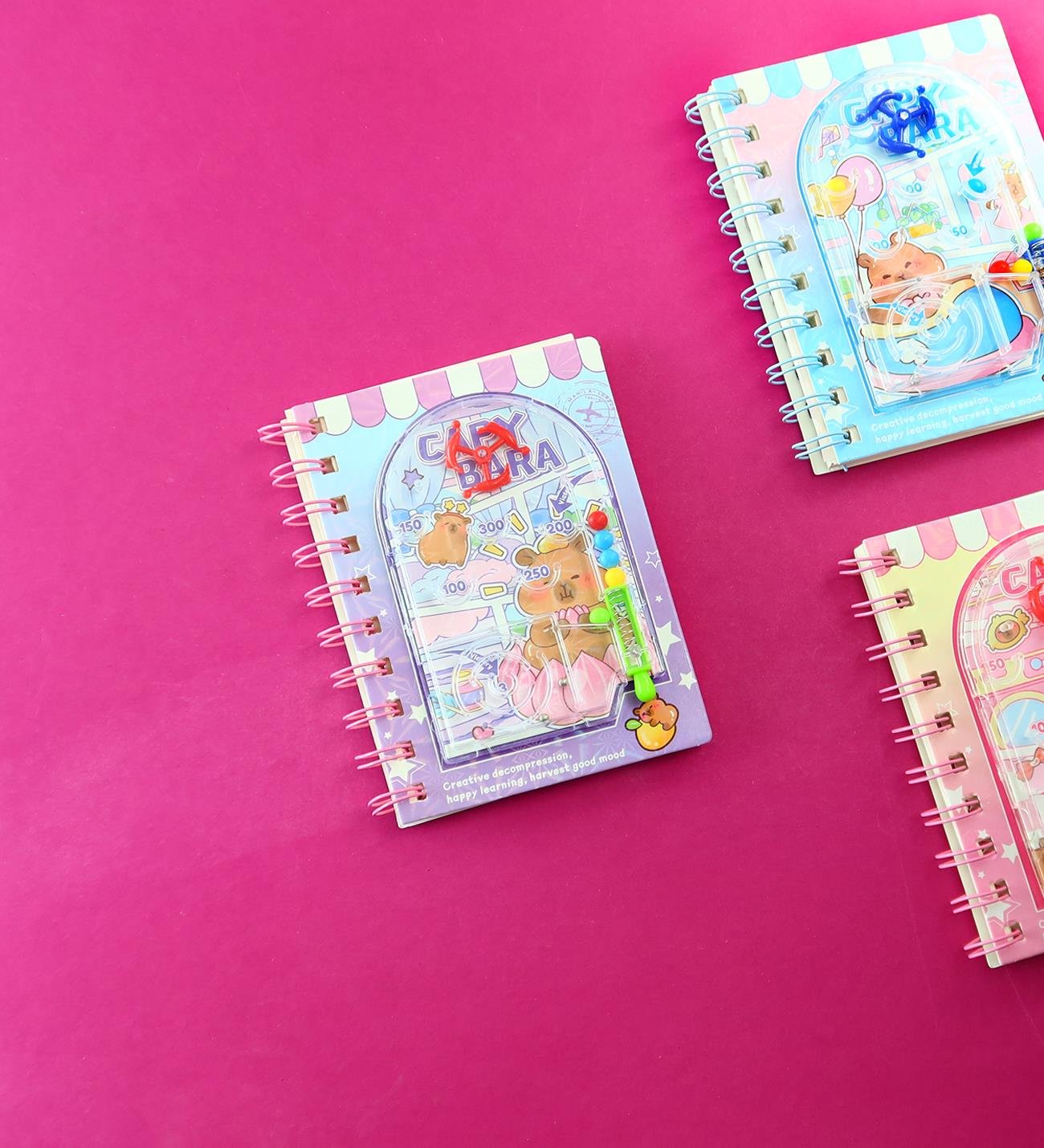 Capybara Oyun Kapaklı Spiralli Çizgili DeftergiftmodaBM-2171