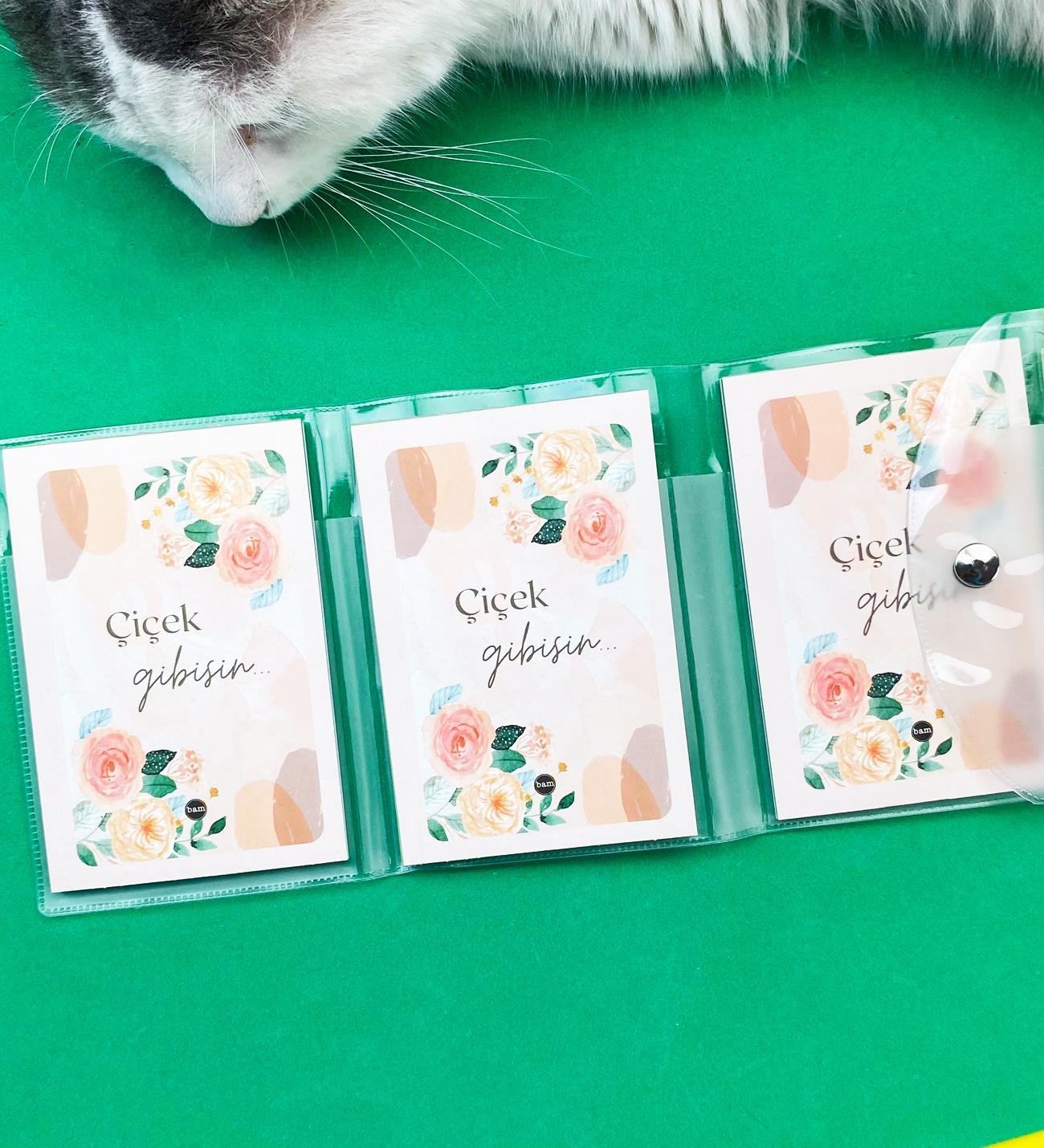 Çiçek Gibisin Tasarımlı PP Mini Çanta Defter Ve Kalem SetgiftmodaBAM-1140	