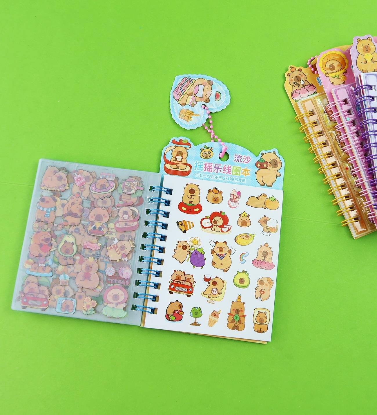Capybara Tasarımlı Sulu Kapaklı Defter - 8 Sayfa Sticker HediyeligiftmodaBM-1874	