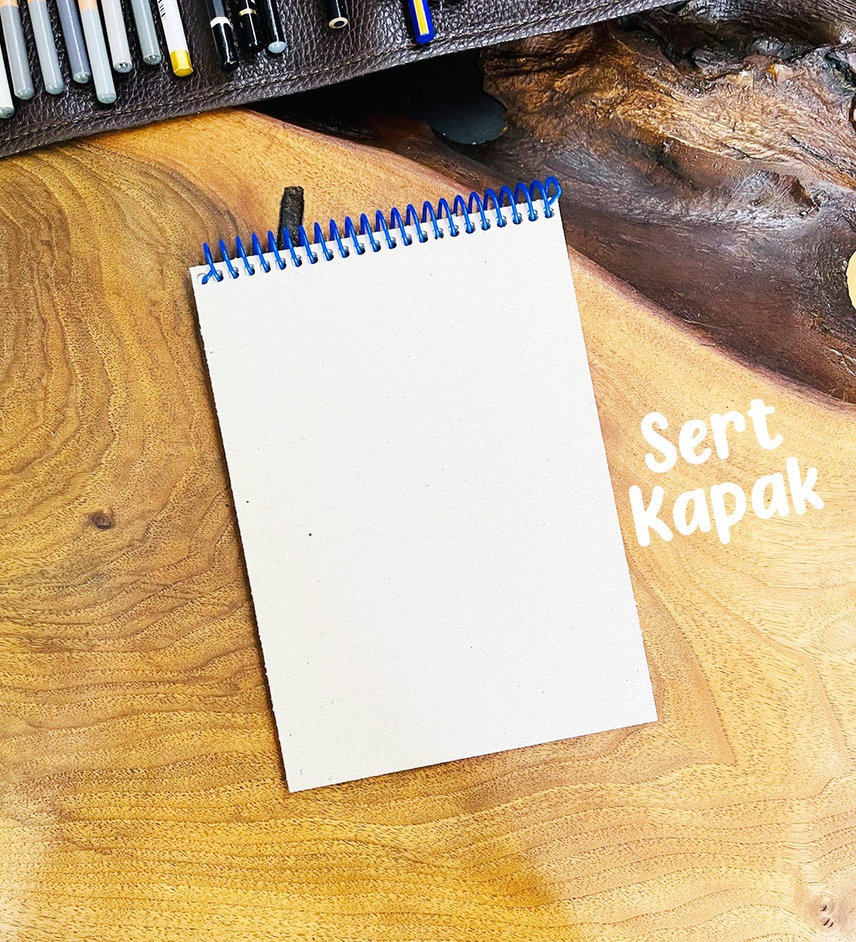 A5 Sketch Book - Eskiz Defteri - Spiralli Tutuş / Grenli Sert Tasarım KapakgiftmodaGmd100647-Dalga