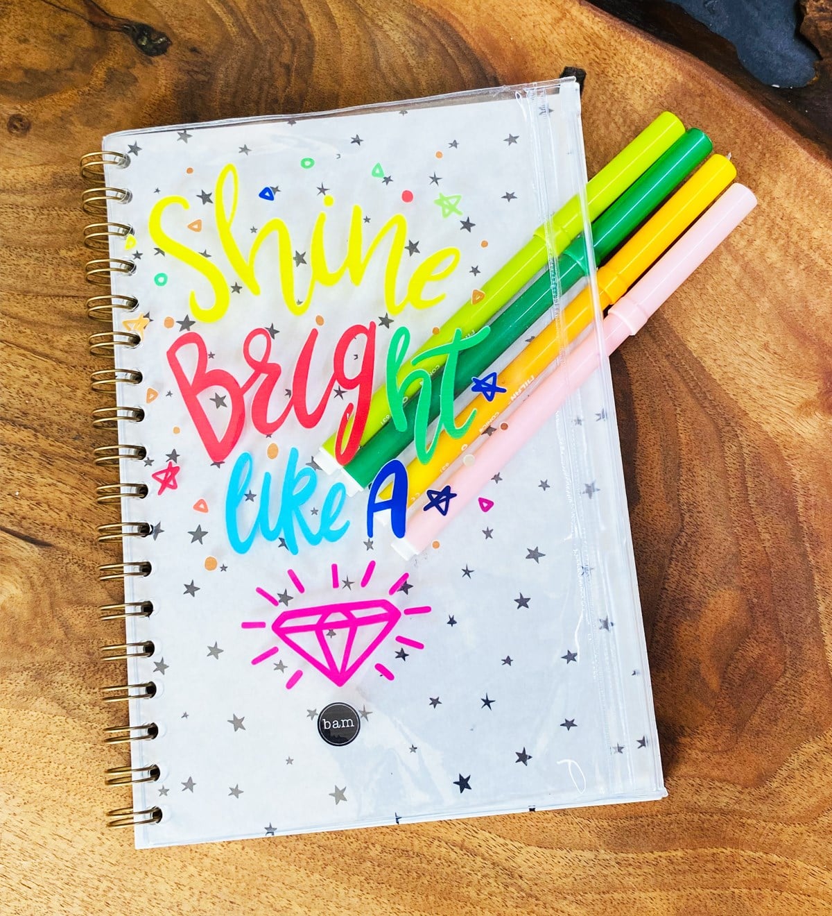 Elmas Motto Tasarımlı Çanta Kapaklı Spiralli DeftergiftmodaGmd100322