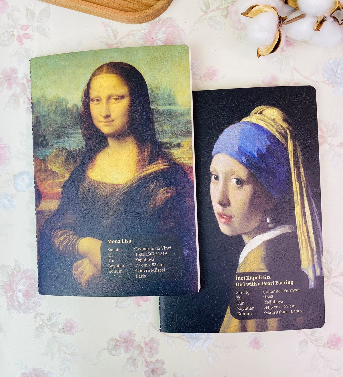 Mona Lisa Ve İnci Küpeli Kız Tasarımlı 2'li Art DeftergiftmodaGmd100254
