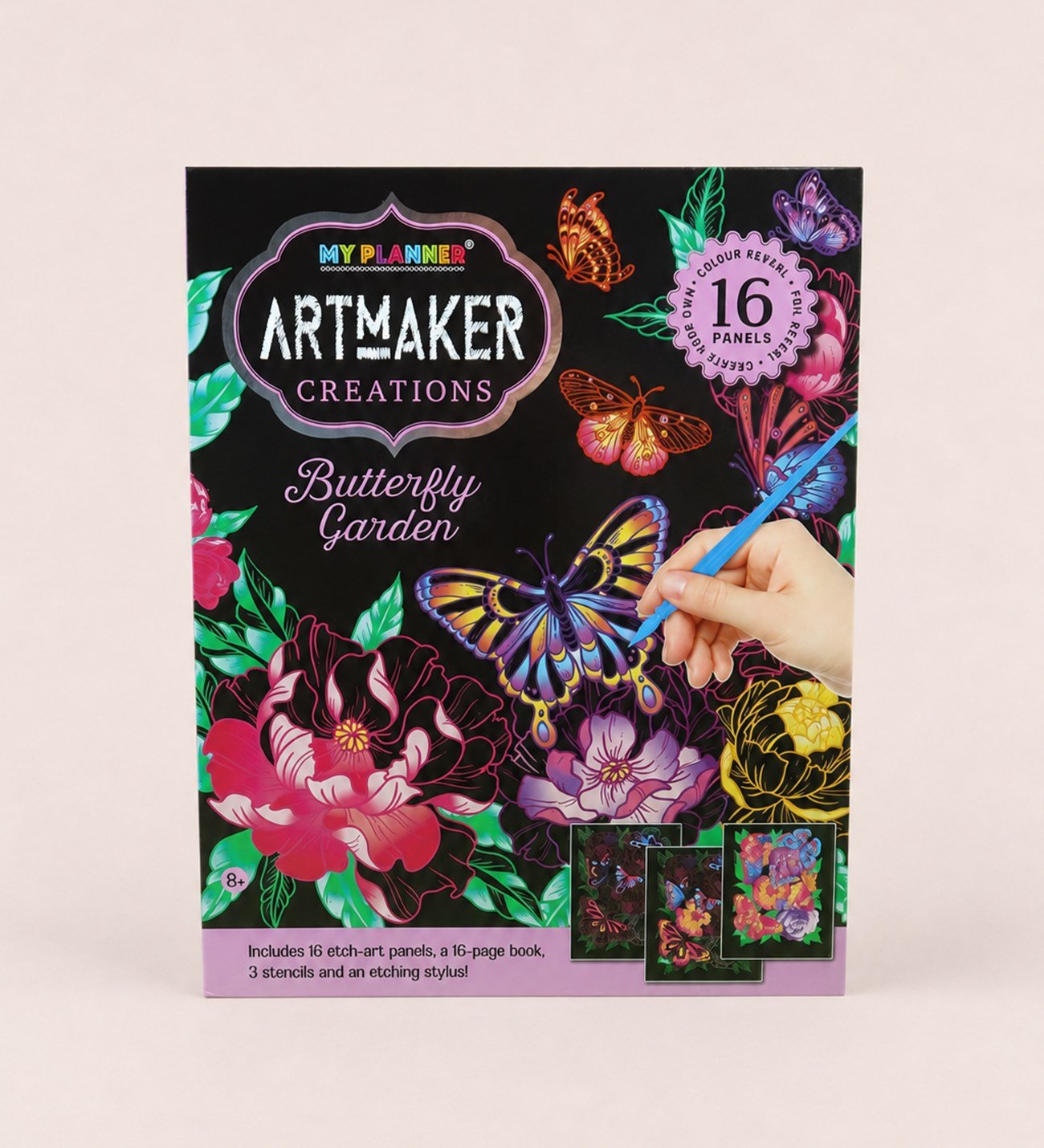 Artmaker Neon Nature Kazımalı Boyama Seti – 16 Panel, Şablon ve Kalemli Scratch Art SetigiftmodaBM-2151