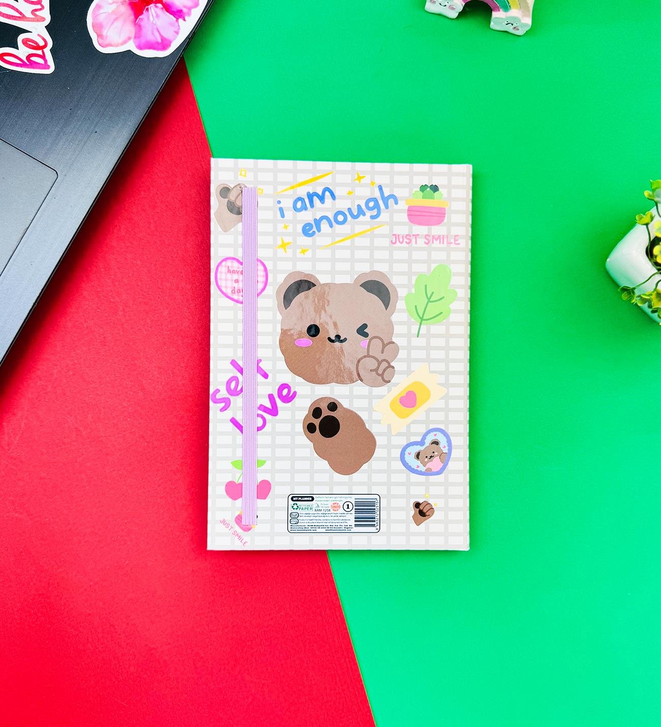 Bear Self Love Tasarımlı Lastikli DeftergiftmodaBAM-1258