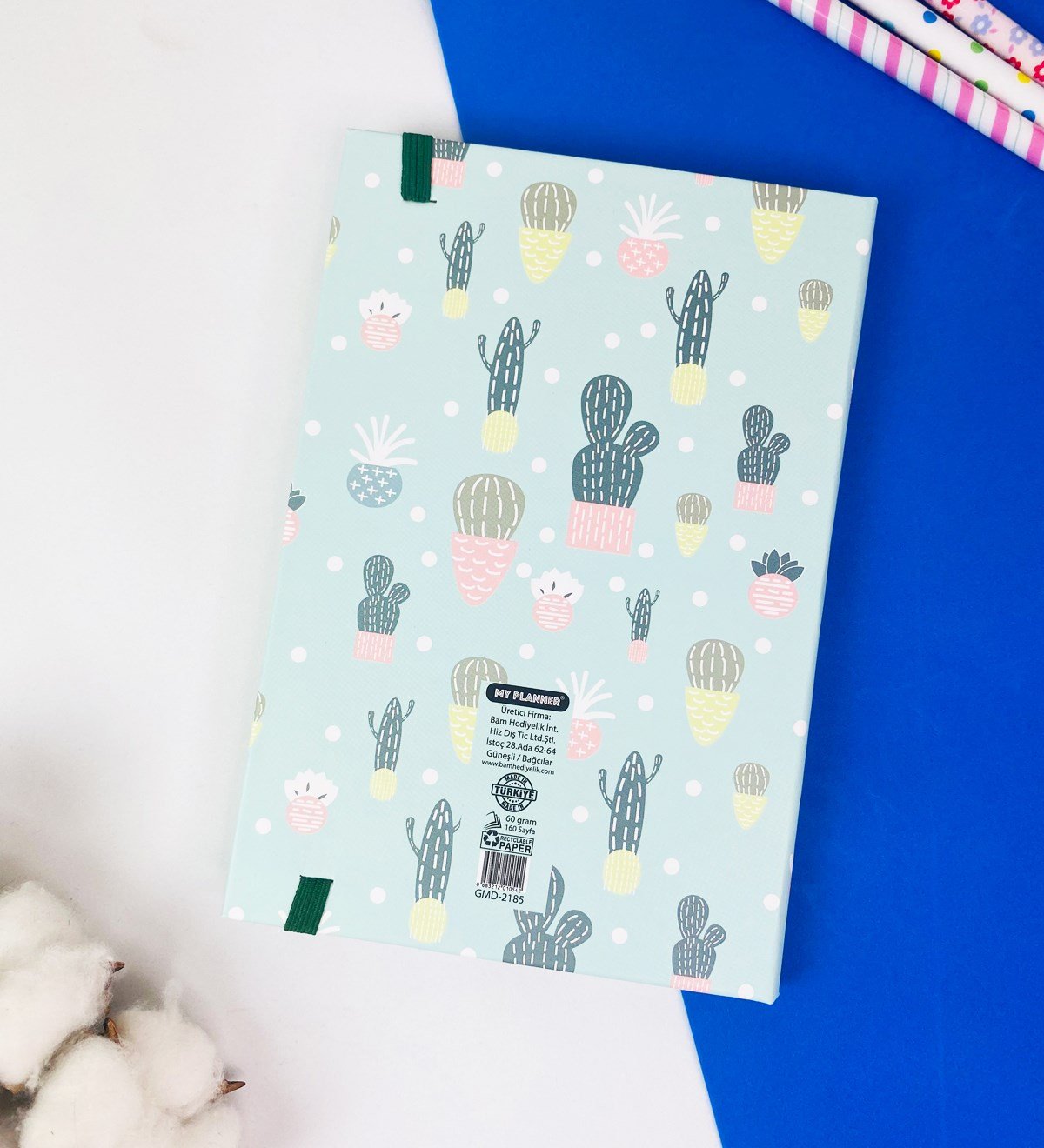 Kaktüs Motto Tasarımlı Lastikli DeftergiftmodaGmd100315
