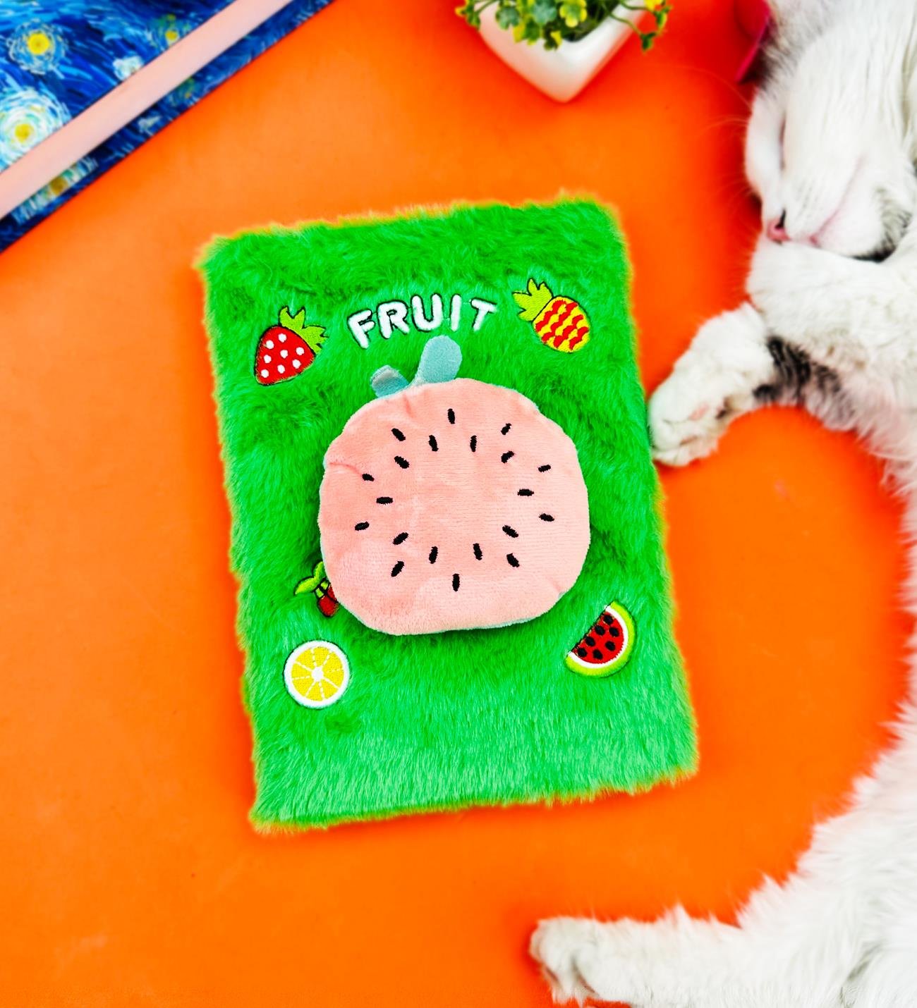 Sevimli Meyve Kabartmalı Peluş DeftergiftmodaBM-1079