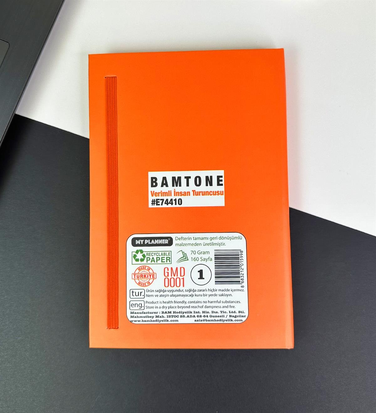 Bam Tone Turuncu Tasarımlı Lastikli DeftergiftmodaGMD0001-23