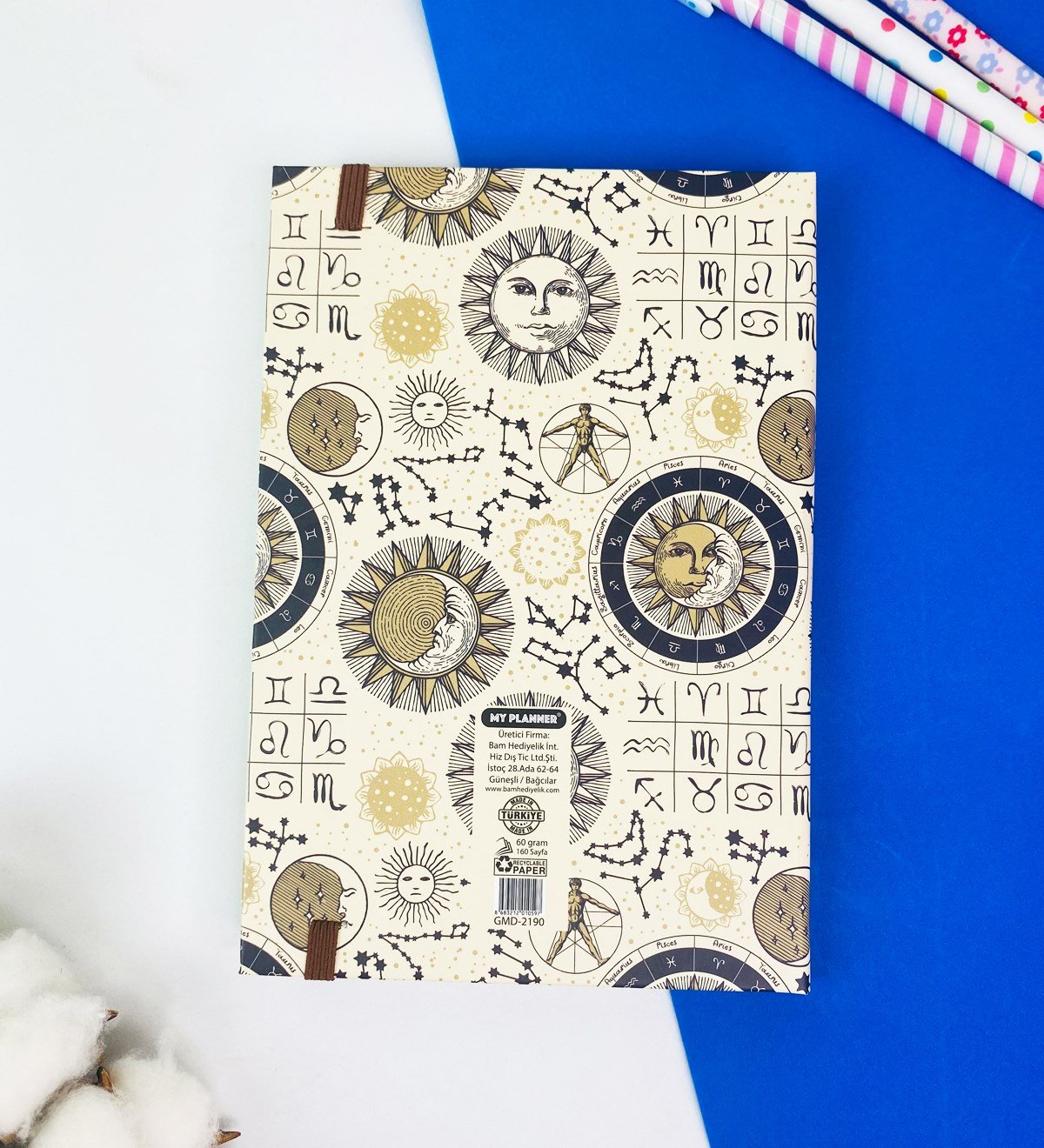 Tarot Ay Ve Güneş Tasarımlı Lastikli DeftergiftmodaGmd100317