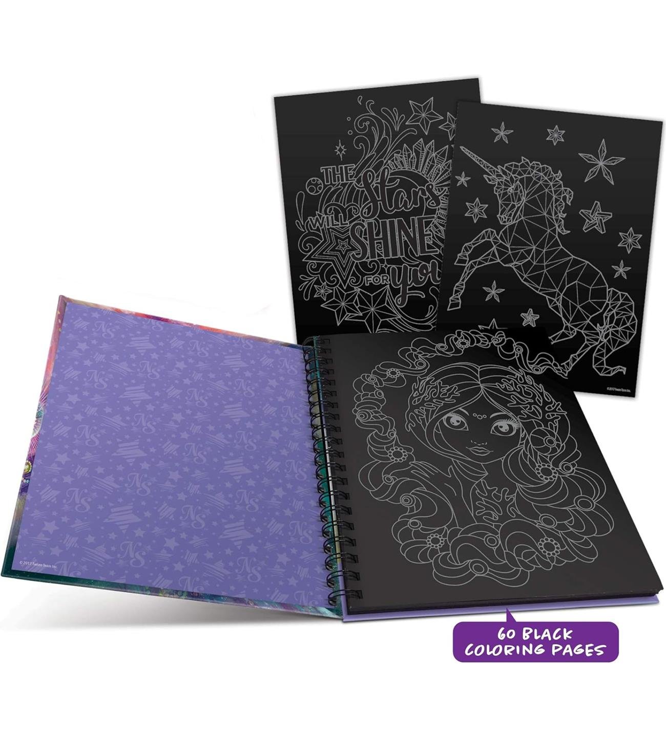 Pop Girl Siyah Sayfa Boyama Kitabı – 60 Sayfa Spiral DeftergiftmodaBM-2156