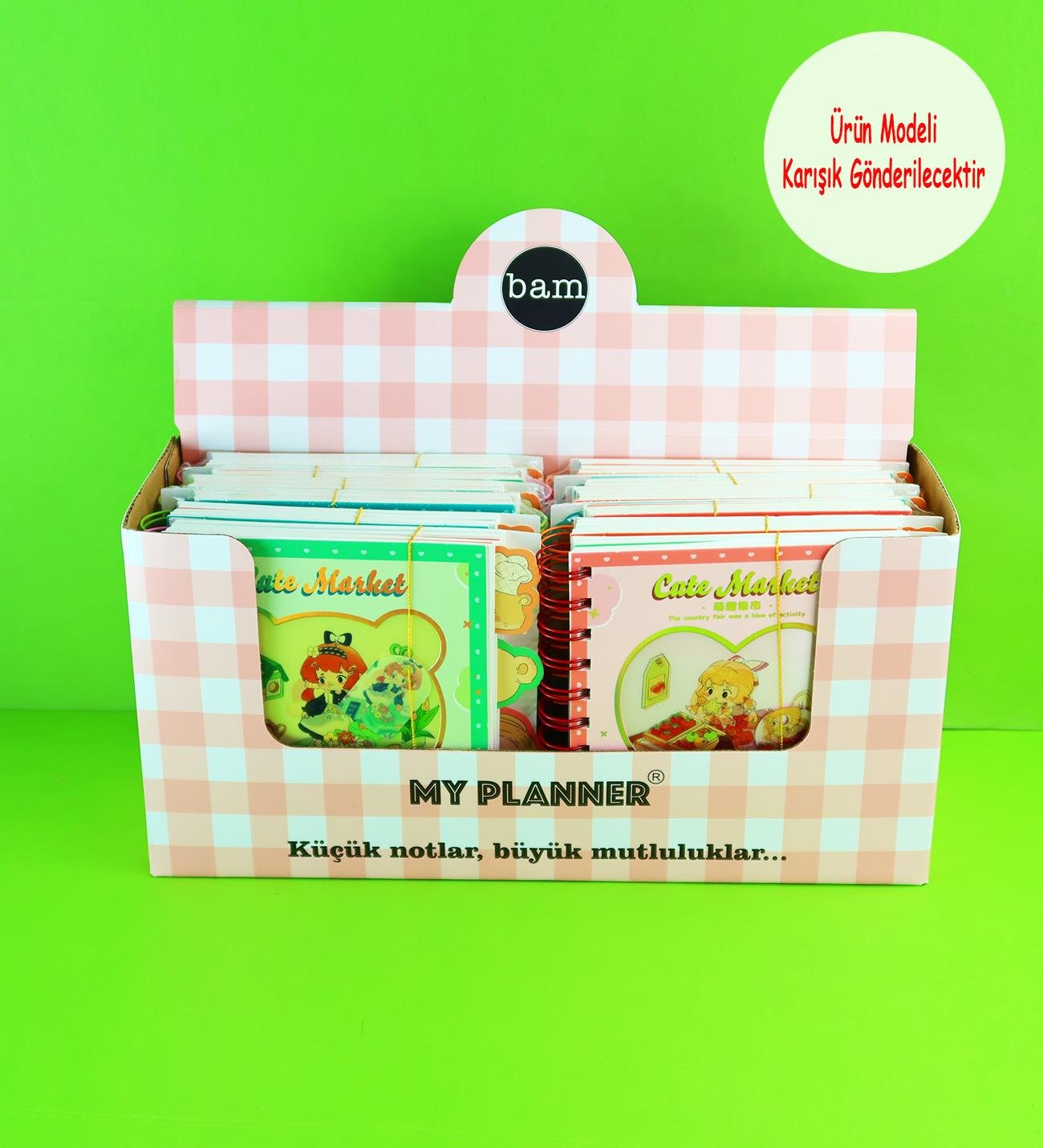 Cute Market Hologram Kapaklı 4 Bölmeli Spiral DeftergiftmodaBM-1930	