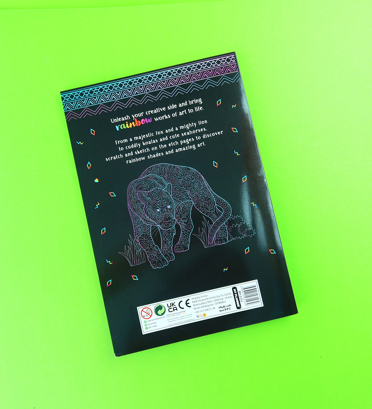 Scratch Art Creations Amazing Animals – Kazımalı Boyama ve Karalama Defteri + Ahşap KalemgiftmodaBM-2153