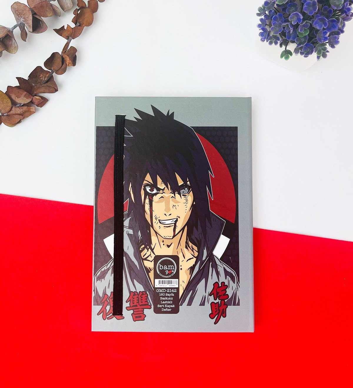Sasuke Anime Tasarımlı Lastikli DeftergiftmodaGmd100244
