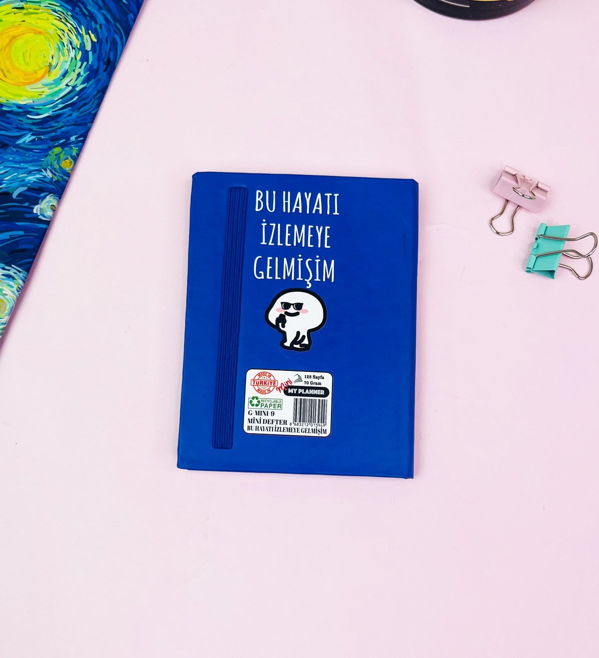 Bu Hayatı İzlemeye Gelmişim Tasarımlı Sert Kapaklı Mini DeftergiftmodaGmd100521