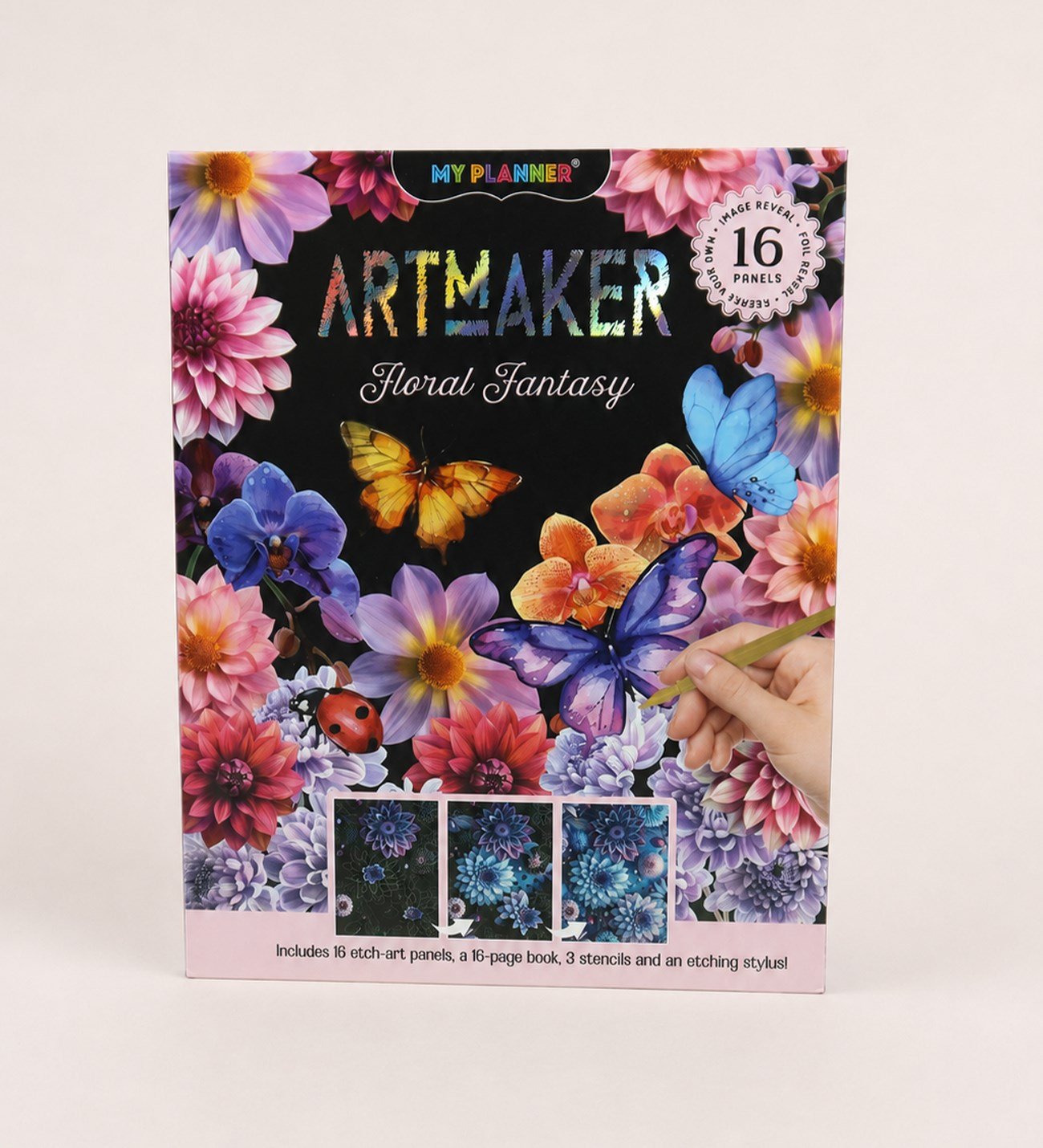 Artmaker Neon Nature Kazımalı Boyama Seti – 16 Panel, Şablon ve Kalemli Scratch Art SetigiftmodaBM-2151