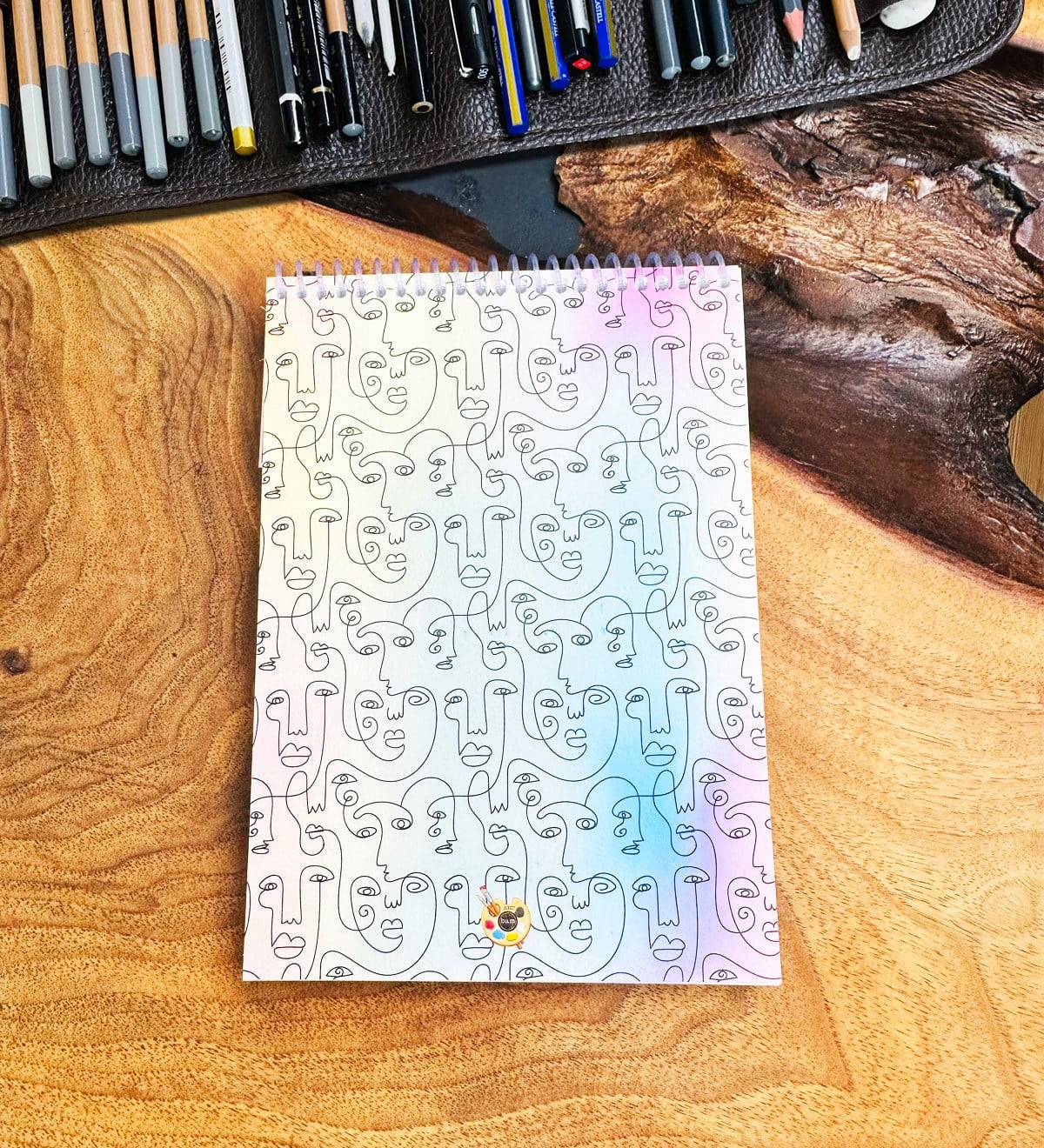 A5 Sketch Book - Eskiz Defteri - Spiralli Tutuş / Grenli Sert Tasarım KapakgiftmodaGmd100640-Face-Art