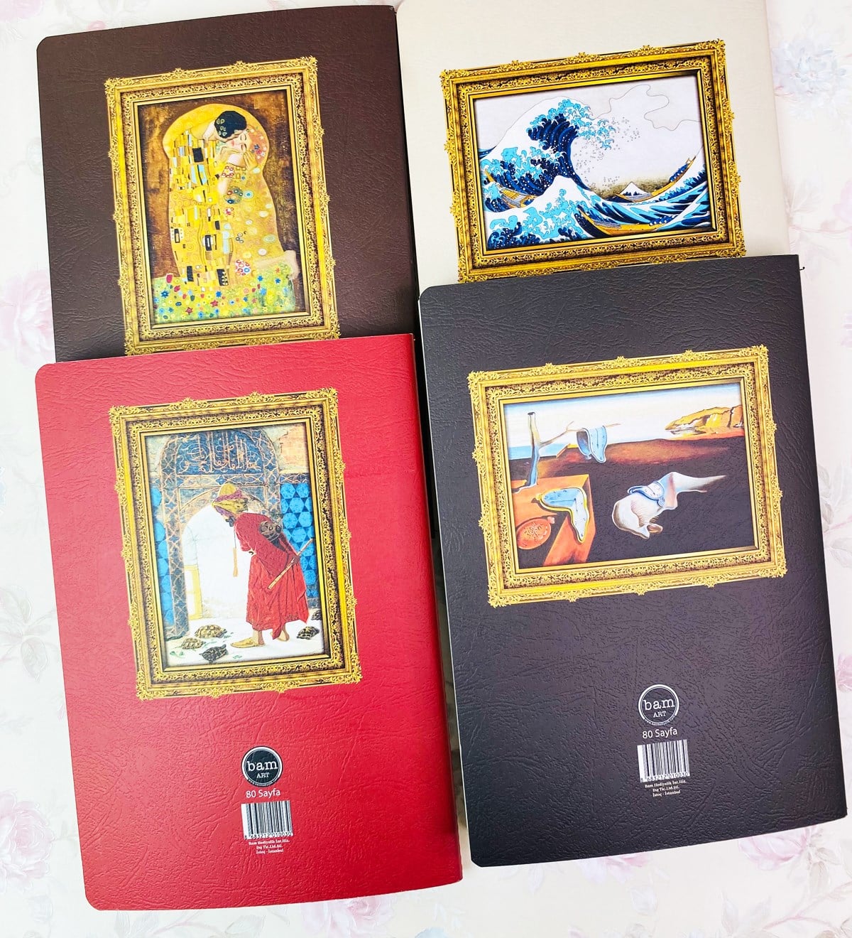 Belleğin Azmi Kaplumbağa Terbiyecesi Büyük Dalga Ve Öpücük Tasarımlı 5'li Art DeftergiftmodaGmd100255