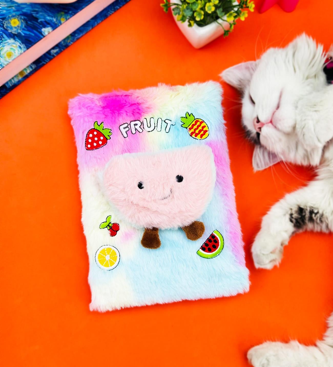 Sevimli Meyve Kabartmalı Peluş DeftergiftmodaBM-1079